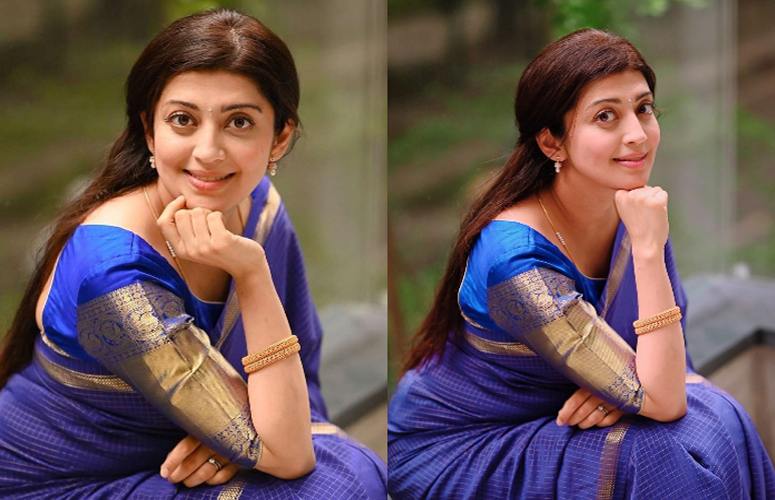 Telugu Actress in Blue Saree Style